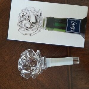 🎅NIB Mikasa Rose Lead Crystal Bottle Stopper